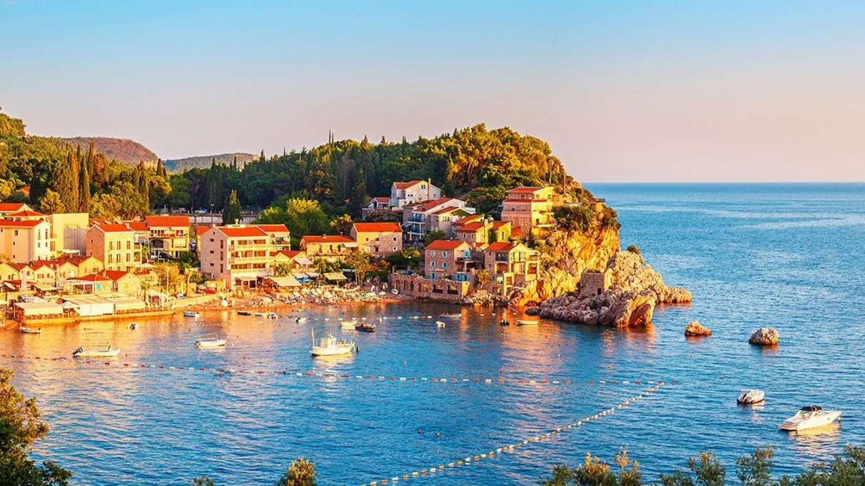 Coastline of Budva town in Montenegro