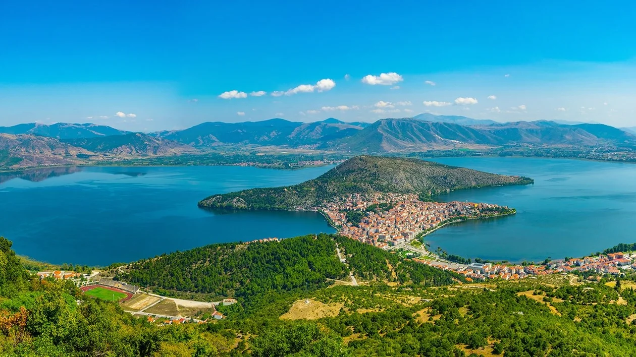 Aerial view of the greek town Kastoria, where Nestorio is taking place