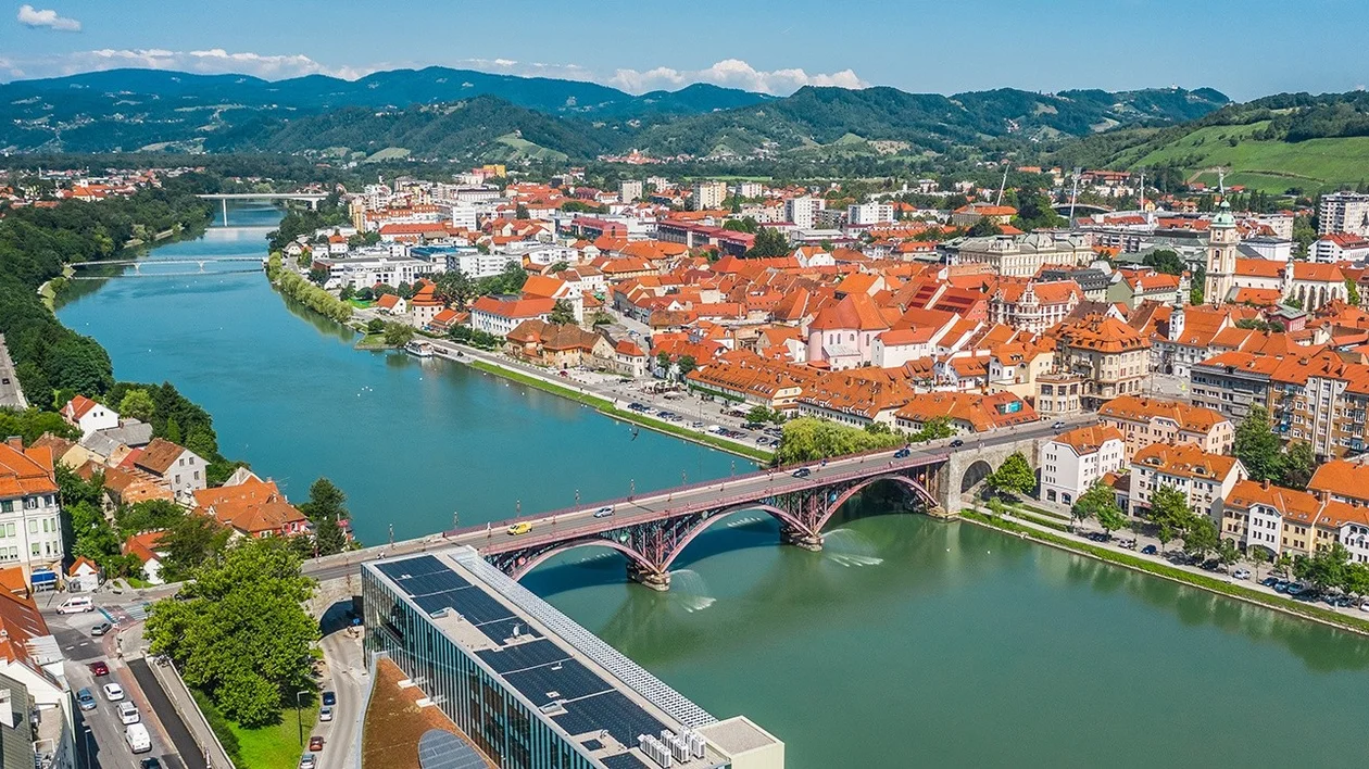 Aerial view of Maribor in Slovenia