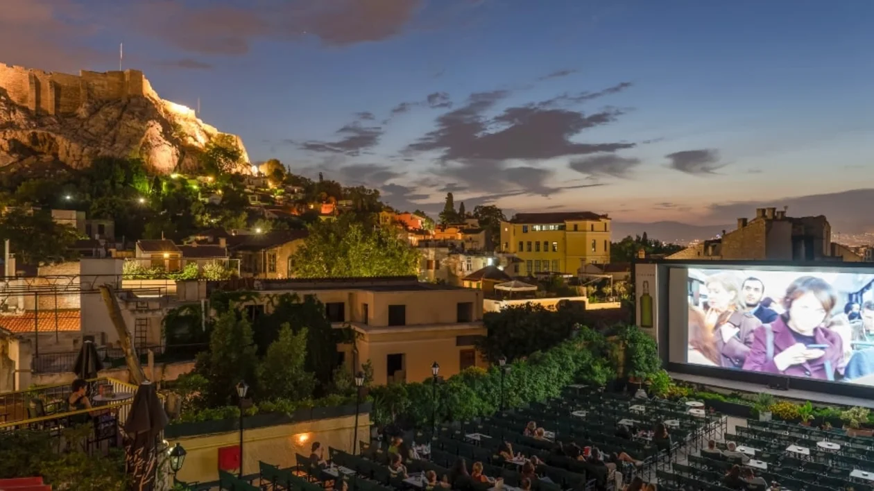 Open air cinema screening in Athens