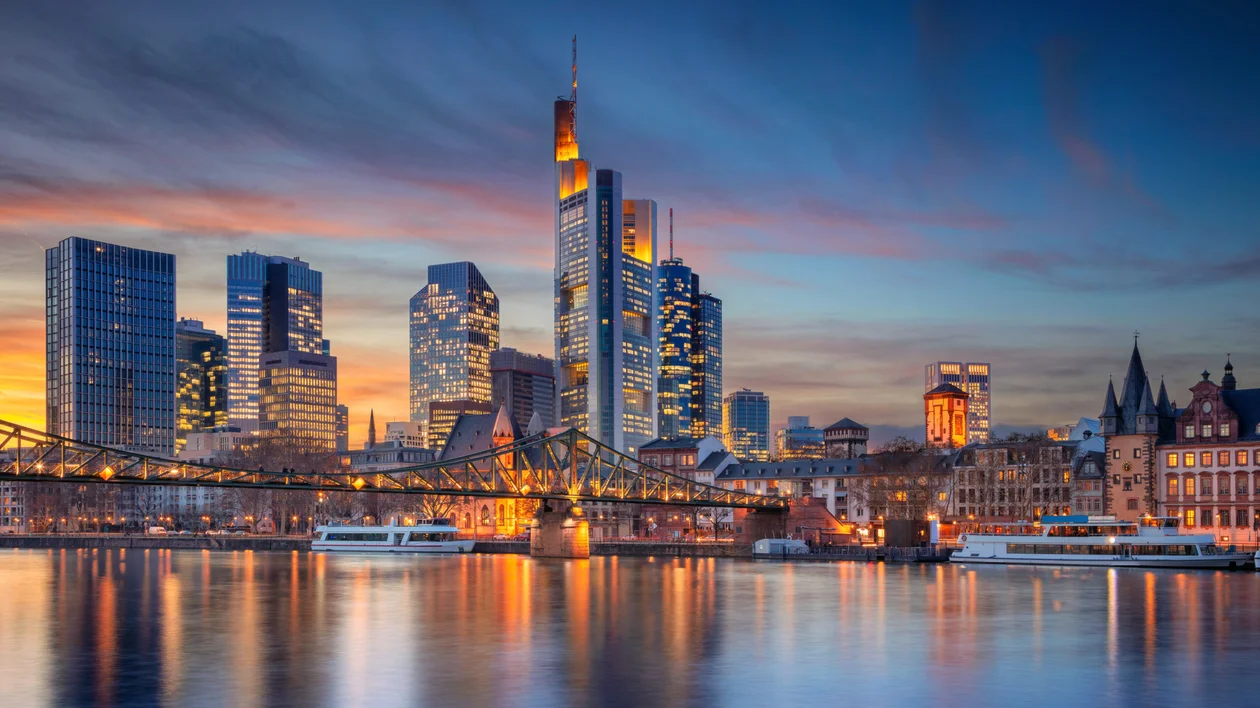 Frankfurt am Main, Cityscape during sunset