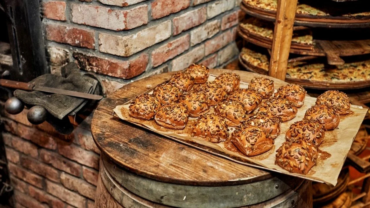 Fresh rolls from original oven, Germany.