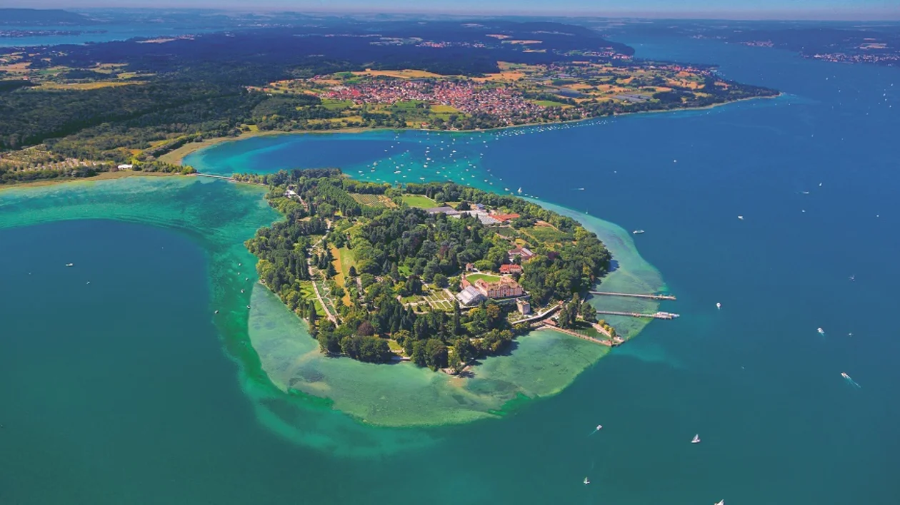 Lake Constance: Aerial view of the Island of Mainau Island in summer