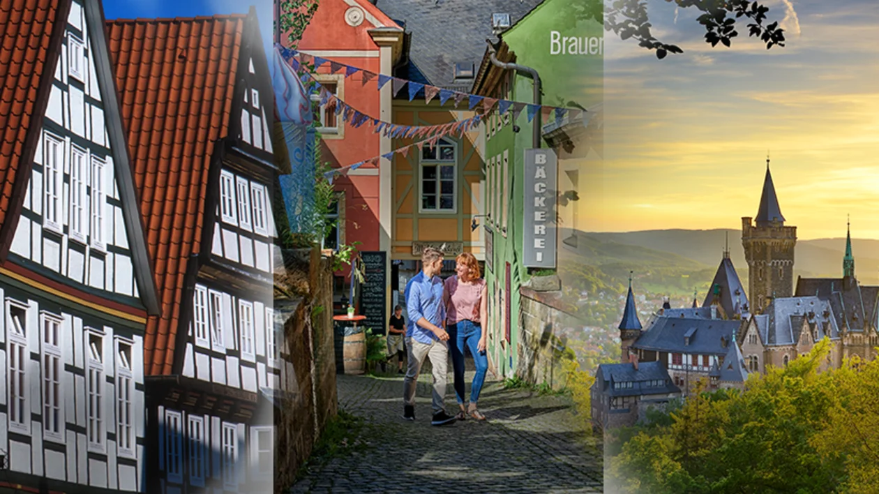 A collage showcasing four German cities.