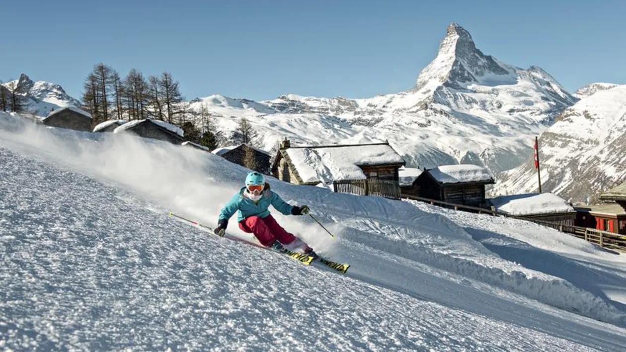 The Alps offer a variety of slopes for beginners and pros.