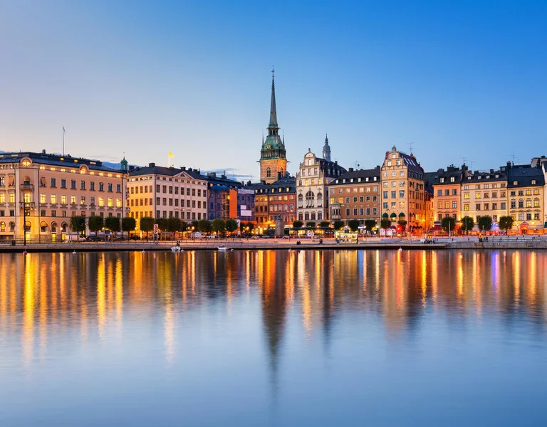 Gamla Stan (old town) at night in Stockholm
