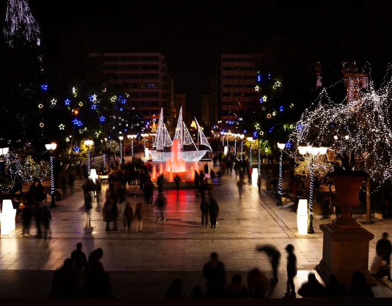 Traditional Greek Christmas ship.