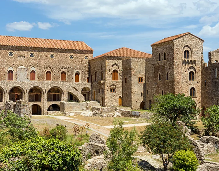 The Palaces of the Despots of Mystras, Laconia, Peloponnese, Greece.