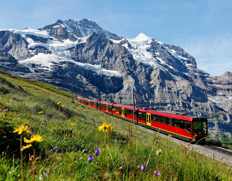 Switzerland by train travel.