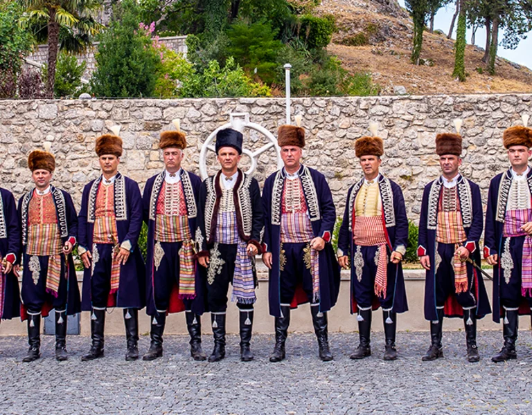 men dressed in typical Croatian clothes