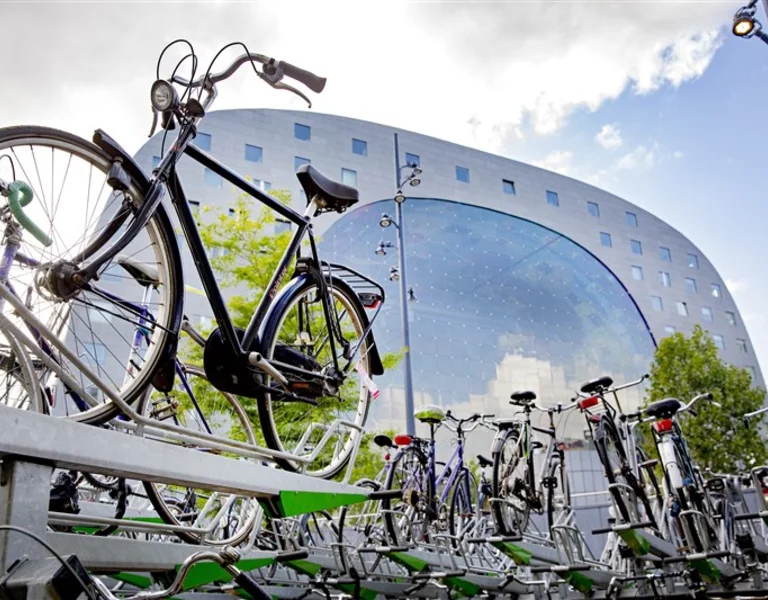Bicycles in front of the Markthal Rotterdam
