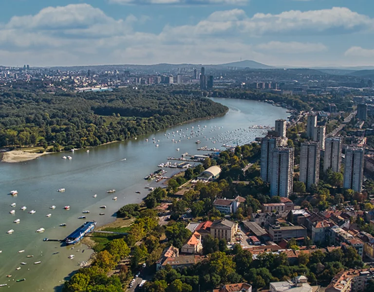 Landscape with sea and river and nature as well.