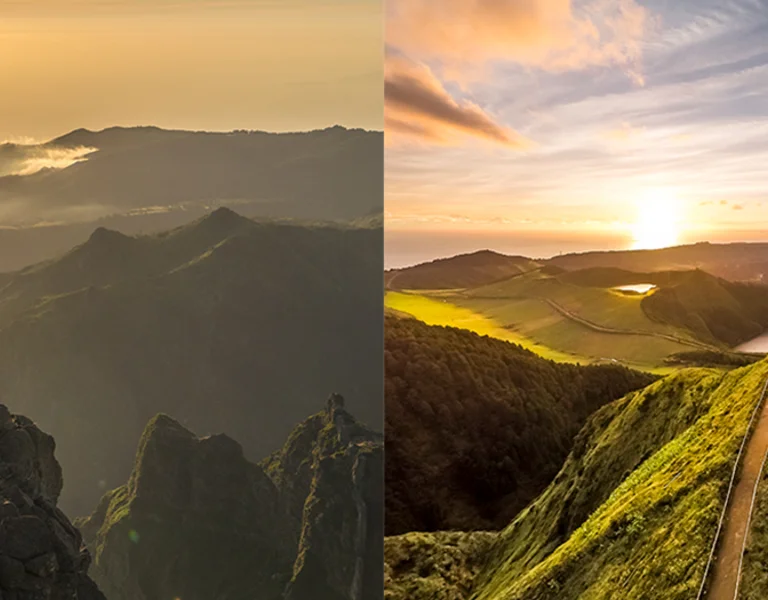 Panoramic view from Azores islands.