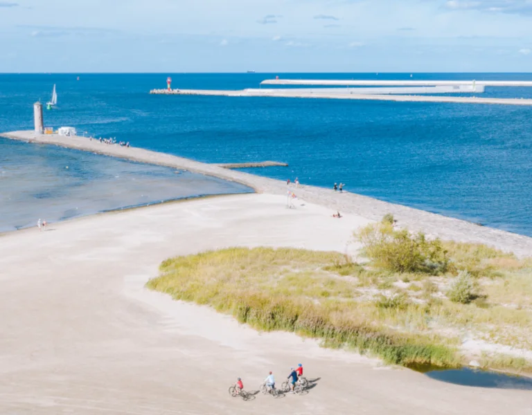 Polish beach with white sand.