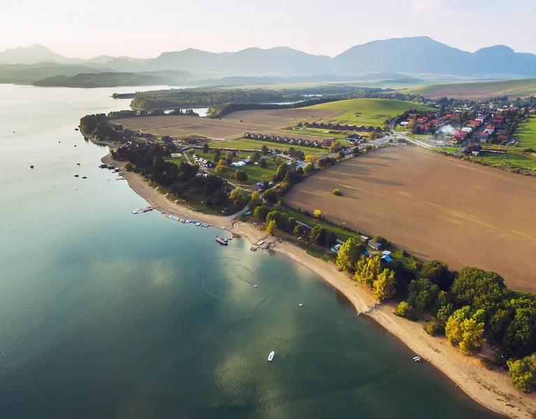 Danubiana Gallery on a peninsula surrounded by water.