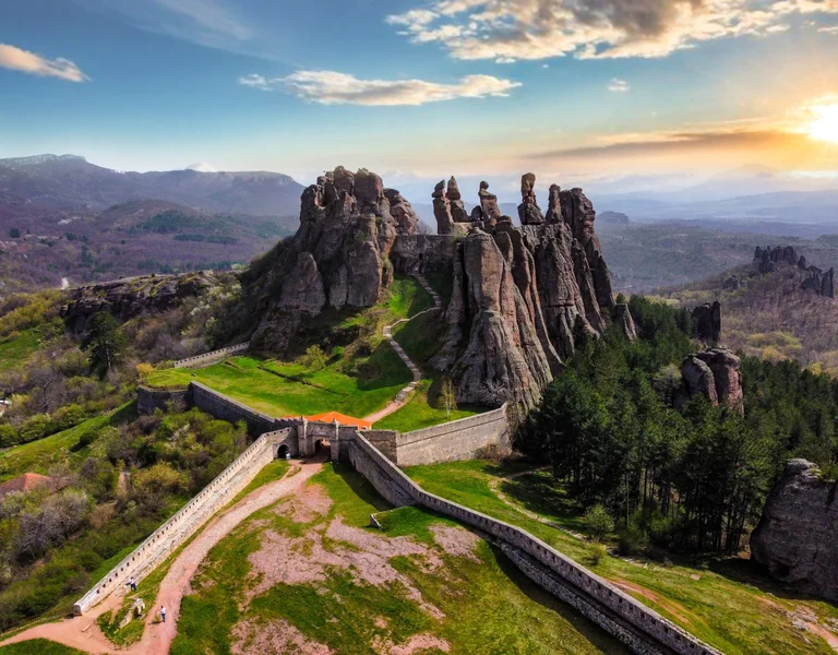 Belogradchik Fortress set among dramatic rock formations in Bulgaria