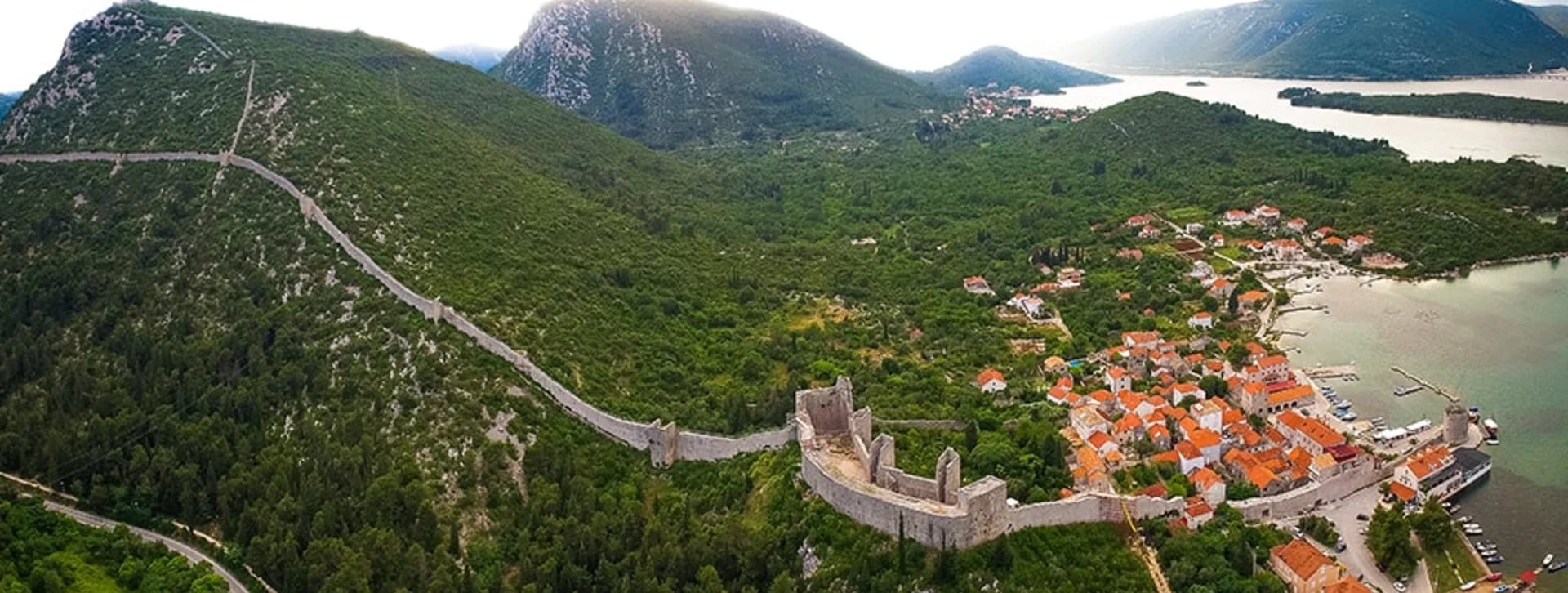 Follow the winding Mali Ston Wall in Dubrovnik-Neretva County