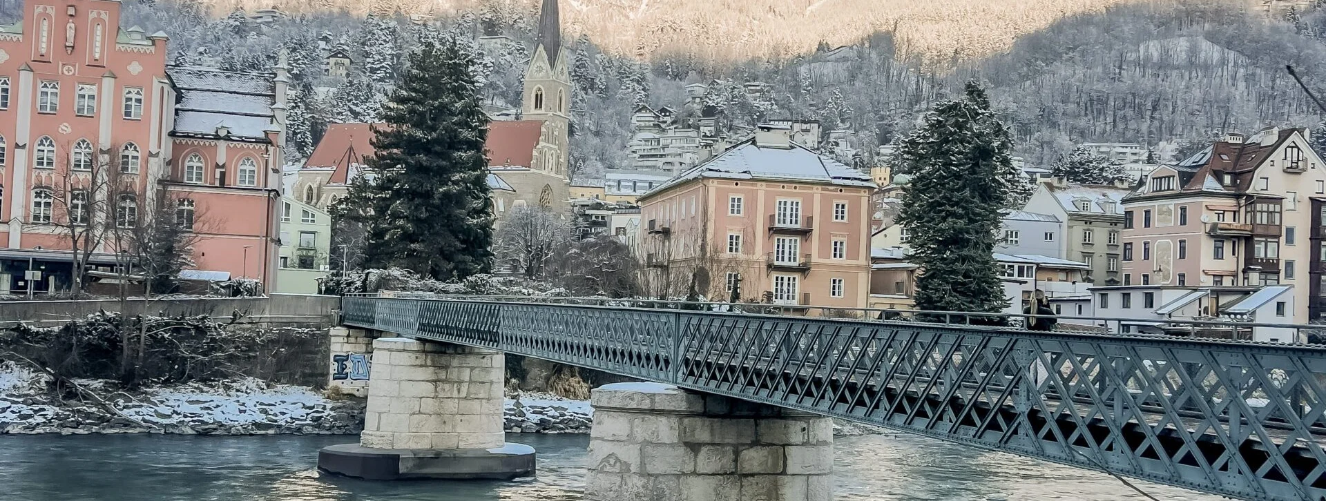 Innsbruck city view from the bridge, Austria