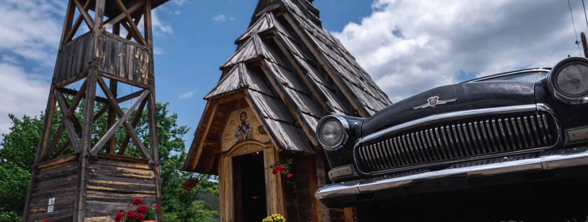 Visit Mećavnik's rustic wooden church.
