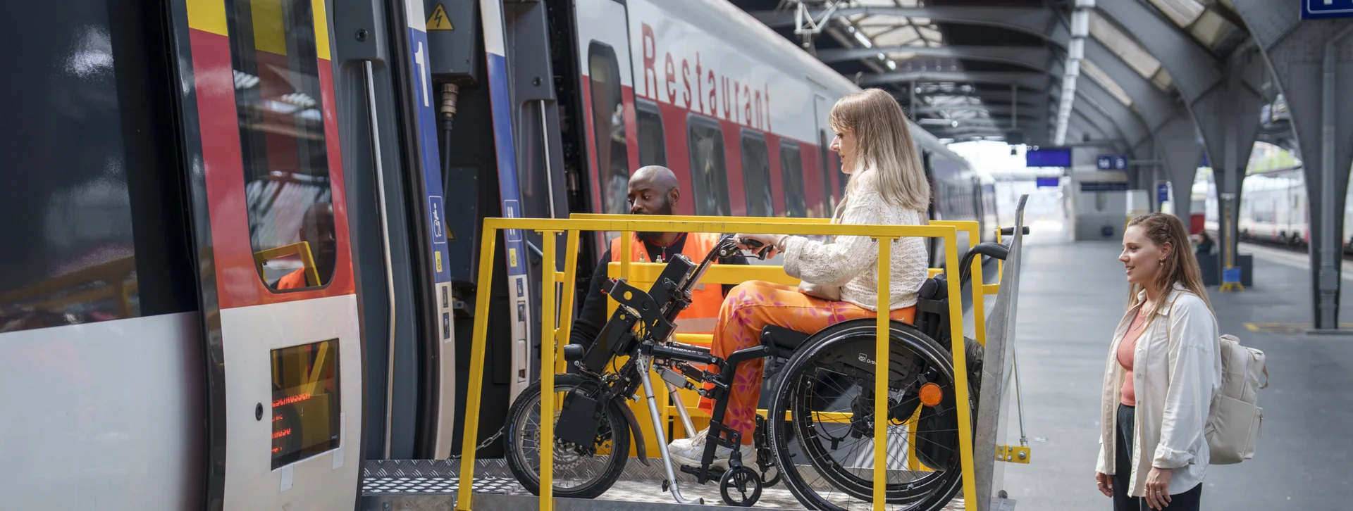 Take off on your travels, using a wheelchair lift at Zurich's main station to board your train.