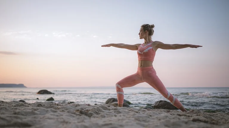 Practice yoga on the beach at Göhren