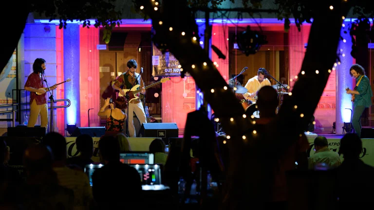 One of many live bands at the Fengaros Festival