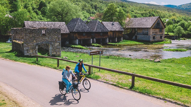 Cycling in Majerovo Vrilo, a charming old village in the hills.