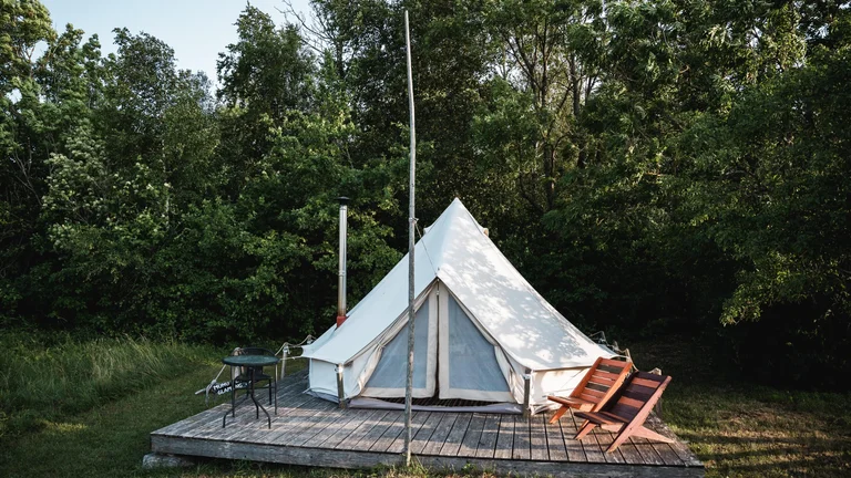 Glamping is perfect for those looking for an outdoor experience without the hassle of hauling your gear.