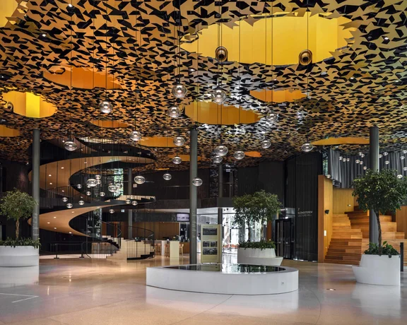 Marvel at the innovative architecture of the House of Hungarian Music