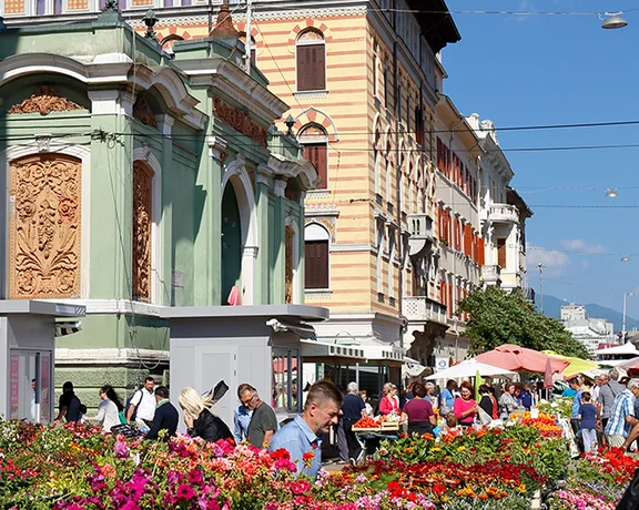 Explore Rijeka's market pavilion.