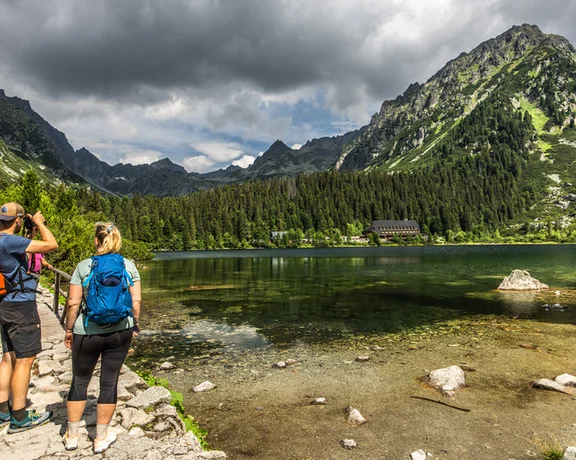 The Tatra National Park: Enjoy the smallest alpine mountain range in the world to the fullest: walk around the crystal-clear Štrbské pleso lake, enjoy the view from the Rysy Mountains, listen to the gushing water of the mighty Skok Waterfall and conquer the majestic Gerlachovský štít Peak (2655 m) with the help of a mountain guide.