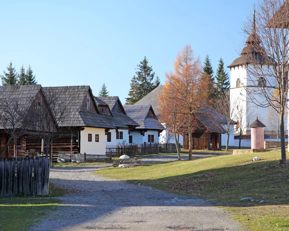White houses in the village of Probylina.