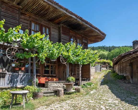Traditional wooden houses in Zheravna village, Bulgaria
